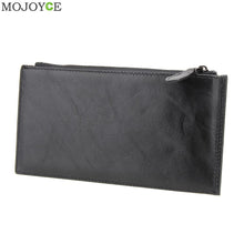 Long Zipper Cow Leather Wallet Purse Detachable Card Slots Pocket Leather Long Slim Men's Wallets Cow Leather Purses ELY