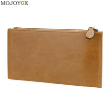 Long Zipper Cow Leather Wallet Purse Detachable Card Slots Pocket Leather Long Slim Men's Wallets Cow Leather Purses ELY