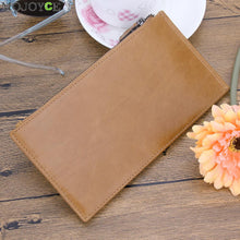 Long Zipper Cow Leather Wallet Purse Detachable Card Slots Pocket Leather Long Slim Men's Wallets Cow Leather Purses ELY