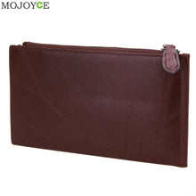 Long Zipper Cow Leather Wallet Purse Detachable Card Slots Pocket Leather Long Slim Men's Wallets Cow Leather Purses ELY