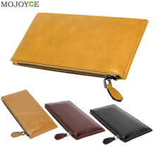Long Zipper Cow Leather Wallet Purse Detachable Card Slots Pocket Leather Long Slim Men's Wallets Cow Leather Purses ELY