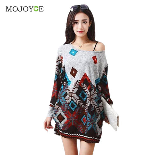 Loose Knitted Cotton Long Tee Shirt Women Colorful Print Blusa Plus Size Long-Sleeved Shirt Crop Top Women Tops ELY