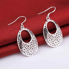 silver earing silver plated jewelry hollow flower earrings 581 ELY