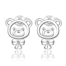 silver plated earing jewelry bear lovely stud earring 544 ELY