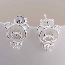 silver plated earing jewelry bear lovely stud earring 544 ELY
