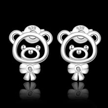 silver plated earing jewelry bear lovely stud earring 544 ELY
