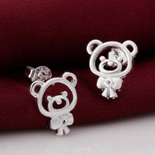 silver plated earing jewelry bear lovely stud earring 544 ELY