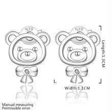 silver plated earing jewelry bear lovely stud earring 544 ELY