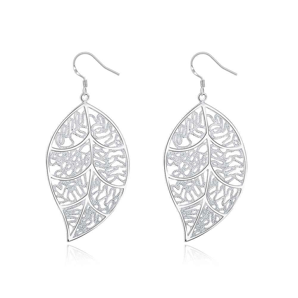 silver plated earing silver plated jewelry Leaf earring 128 ELY