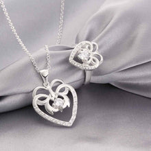 silver jewelry sets butterfly xuan heart necklace+ring ruby jewelry FSPS 2 ELY