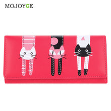 Lovely Candy Color PU Leather Wallet Women Cartoon Cat Printed Portfolio Wallet Women Luxury Brand Clutch Purse Card Holde 1STL ELY
