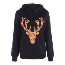 Lovely Elk Hooded Sweatshirt Women Long Sleeve Hoodies Women Fleece Round Neck Sweatshirt Pullover Christmas Cartoon Hoodies ELY