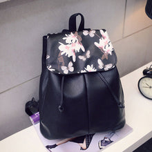 Lovely Floral Printing Leather Backpack Women Mochila Vintage School Bags for Teenagers Travel Mochila Feminina Bolsa 1STL ELY