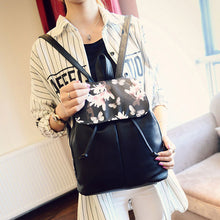 Lovely Floral Printing Leather Backpack Women Mochila Vintage School Bags for Teenagers Travel Mochila Feminina Bolsa 1STL ELY