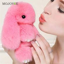 Lovely Rabbit Fur Rabbit Keychain Charm Pendant Keychains Jewelry Toy Doll Hanging Pendant Accessories 18cm 1STL ELY