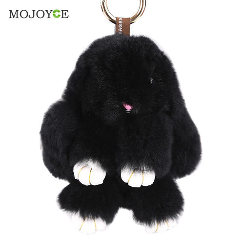 Lovely Rabbit Fur Rabbit Keychain Charm Pendant Keychains Jewelry Toy Doll Hanging Pendant Accessories 18cm 1STL ELY
