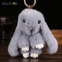 Lovely Rabbit Fur Rabbit Keychain Charm Pendant Keychains Jewelry Toy Doll Hanging Pendant Accessories 18cm 1STL ELY