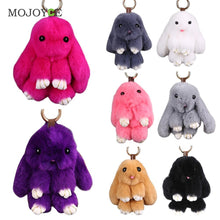 Lovely Rabbit Fur Rabbit Keychain Charm Pendant Keychains Jewelry Toy Doll Hanging Pendant Accessories 18cm 1STL ELY