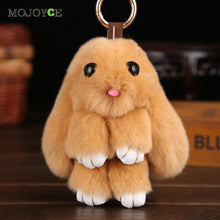 Lovely Rabbit Fur Rabbit Keychain Charm Pendant Keychains Jewelry Toy Doll Hanging Pendant Accessories 18cm 1STL ELY