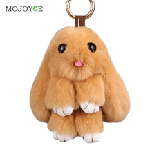 Lovely Rabbit Fur Rabbit Keychain Charm Pendant Keychains Jewelry Toy Doll Hanging Pendant Accessories 18cm 1STL ELY