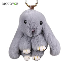 Lovely Rabbit Fur Rabbit Keychain Charm Pendant Keychains Jewelry Toy Doll Hanging Pendant Accessories 18cm 1STL ELY