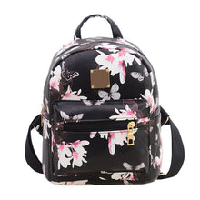 Lovely Women Floral Printing Backpack PU Leather Travel School Bag for Teenagers Backpacks Women Mochila Feminina ELY