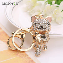 Lucky Smile Cat Crystal Keyrings Purse Bag Car Keychains Jewelry Rhinestone Key Ring 1STL ELY