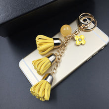 Luxurious Leather Tassels Bag Hanging With Bow Key Chains Alloy Key Ring Keychains Jewelry For Bags Car Pendant Ornaments 1STL ELY