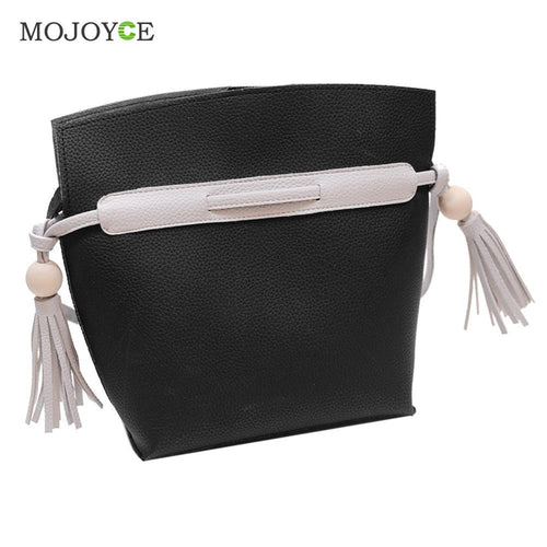 Luxury Handbags Women Bags Designer Bucket Women Leather Handbag Embossed Strips Tassel Shoulder Crossbody Bag Sac a main Bolsos ELY