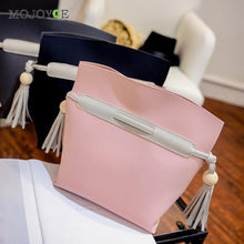 Luxury Handbags Women Bags Designer Bucket Women Leather Handbag Embossed Strips Tassel Shoulder Crossbody Bag Sac a main Bolsos ELY