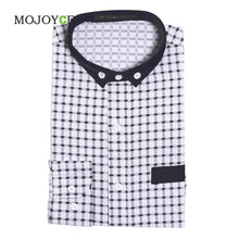 Luxury Mens Stylish Slim Fit Shirts Long Sleeve Formal Dress Shirt Plaid Print Shirts Blusas Brand Clothing Camisas ELY
