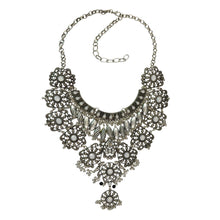 Luxury Vintage Silver Gold Big Pendant Chain Crystal Chunky Necklace 1STL ELY