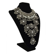 Luxury Vintage Silver Gold Big Pendant Chain Crystal Chunky Necklace 1STL ELY