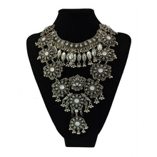 Luxury Vintage Silver Gold Big Pendant Chain Crystal Chunky Necklace 1STL ELY