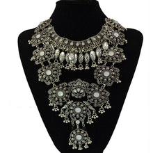 Luxury Vintage Silver Gold Big Pendant Chain Crystal Chunky Necklace 1STL ELY