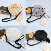 Luxury Women Leather Handbags PU LeatherArtificial Wool Lady Shoulder Crossbody Bag Circular Satchel Sac A Main Bolsa Feminina ELY