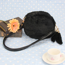 Luxury Women Leather Handbags PU LeatherArtificial Wool Lady Shoulder Crossbody Bag Circular Satchel Sac A Main Bolsa Feminina ELY