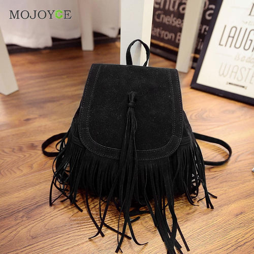 Matte Leather Tassel Backpack Women School Bags for Teenagers Backpacks for Teenage Girls Leather Backpack Mochila Feminina ELY