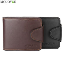 Men's Leather Cowhide Bifold Wallet ID Credit Card Holder Men Purses Credit Cards Coin Pocket carteira masculina ELY