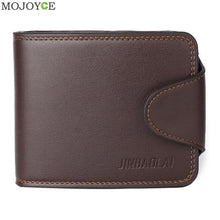 Men's Leather Cowhide Bifold Wallet ID Credit Card Holder Men Purses Credit Cards Coin Pocket carteira masculina ELY