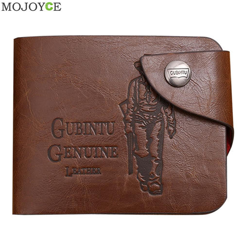 Mens Leather Bifold Wallet Card Holder Slim Coin Purse Brown Short Bifold Slim Purses thin Money Bag Clutch Change Pocket ELY