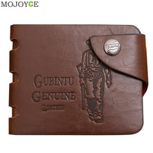 Mens Leather Bifold Wallet Card Holder Slim Coin Purse Brown Short Bifold Slim Purses thin Money Bag Clutch Change Pocket ELY