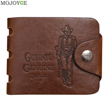Mens Leather Bifold Wallet Card Holder Slim Coin Purse Brown Short Bifold Slim Purses thin Money Bag Clutch Change Pocket ELY