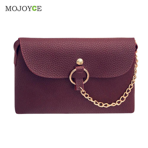 Mini Litchi Stria Chain Ring Women Bag Small Shoulder Crossbody Bag Women Leather Handbags Women Messenger Bags Bolsa Feminina ELY