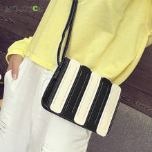Mix-Color Stripe Pattern Women Bag Vertical Shoulder Crossbody Women Messenger Bags Tote Women Leather Handbags Bolsas Femininas ELY