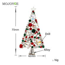 Multi-Colored Crystal Christmas Tree Brooch Pin Christmas Gift Crystals Brooch Pin Jewelry ELY