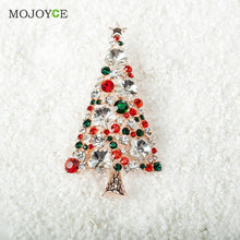 Multi-Colored Crystal Christmas Tree Brooch Pin Christmas Gift Crystals Brooch Pin Jewelry ELY