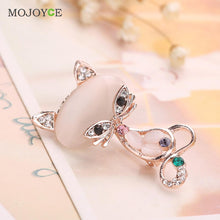 Multicolor Opal Stone Fox Brooches Women Cute Brooch Jewelry Rhinestone Brooch Pin ELY