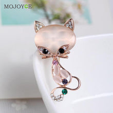 Multicolor Opal Stone Fox Brooches Women Cute Brooch Jewelry Rhinestone Brooch Pin ELY