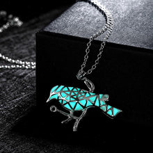 N012 Glowing In Dark luminous Pendant Necklace Popular Silver Noctilucent Bird Chain Necklace Fluorescent ELY